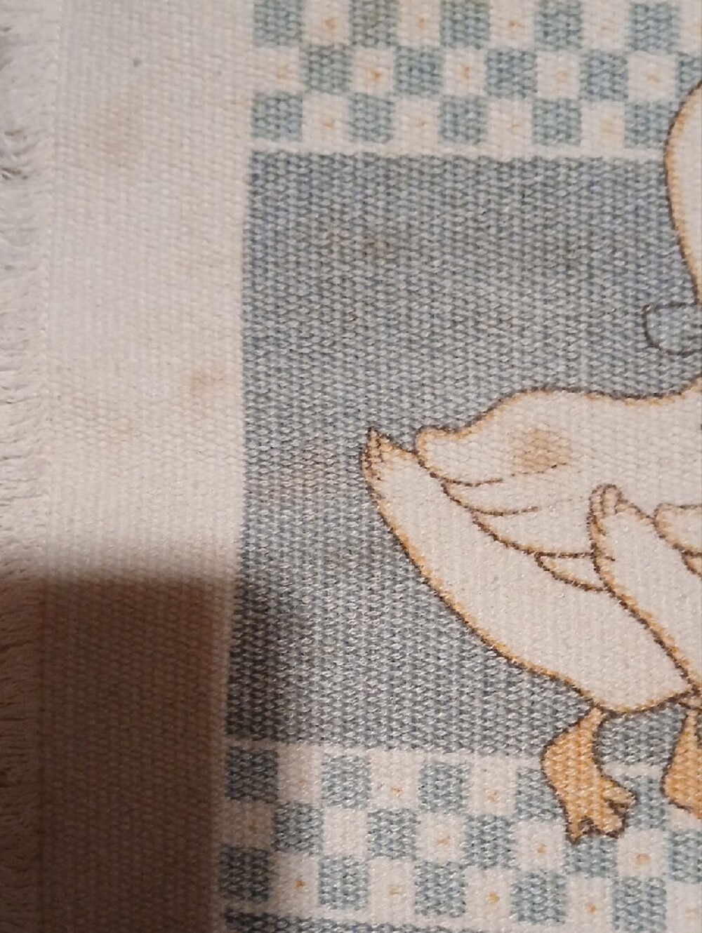 Set of Vintage Farmhouse Duck Fringe Placemats - Cream & Blue - Picture 2 of 4